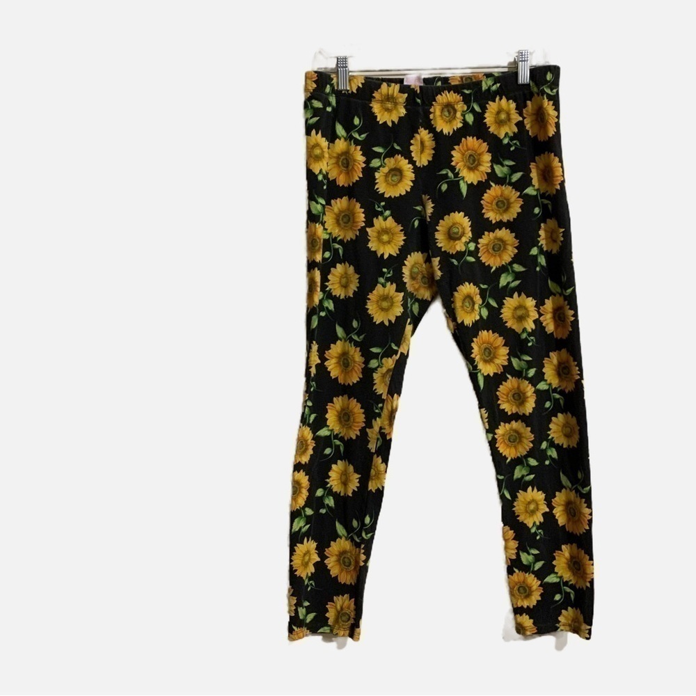 No Boundaries Sunflower Design Ankle Leggings. Size XL (15-17)
